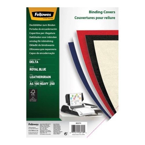Fellowes Binding Covers A4 250gsm Royal Blue Pack 100 Carousel 2