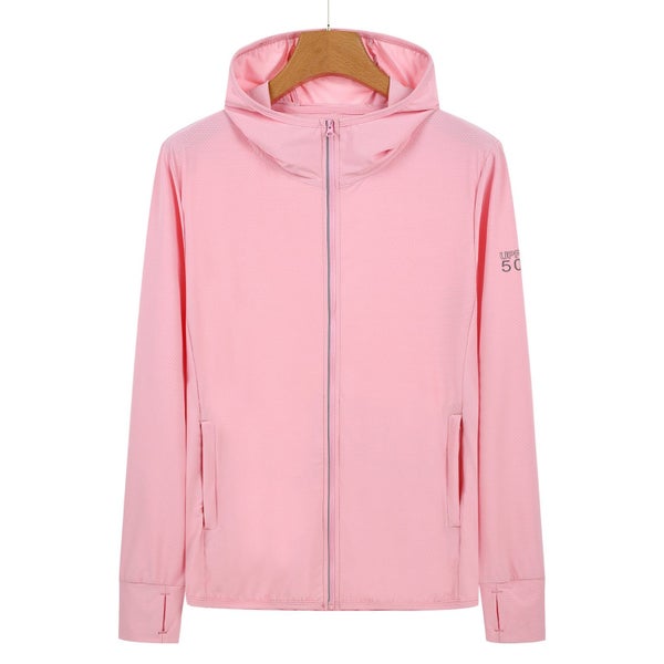 Elosung Pink Long Sleeve Uv Protection Summer Breathable Knitted Ice Silk Outdoo Carousel 1