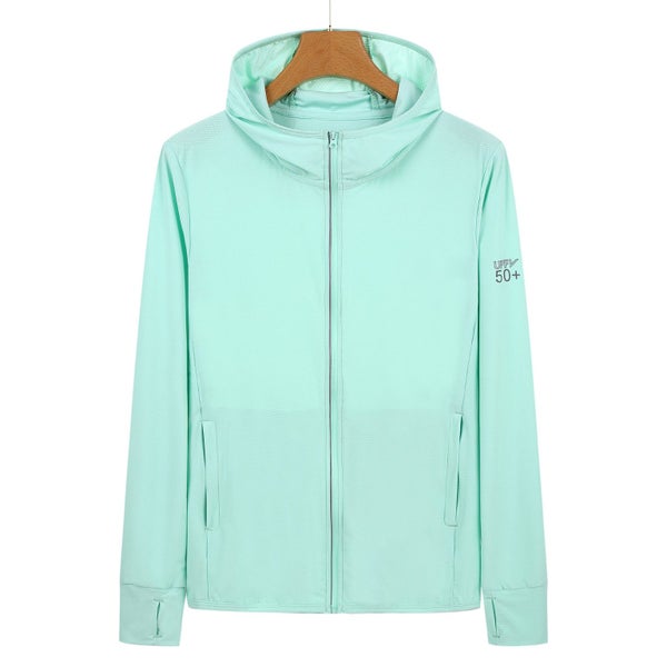 Elosung Green Long Sleeve Uv Protection Summer Breathable Knitted Ice Silk Outdo Carousel 1