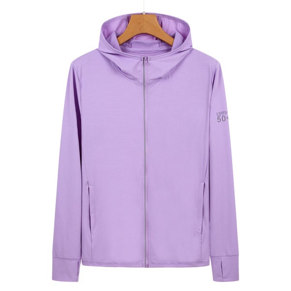 Elosung Purple Long Sleeve Uv Protection Summer Breathable Knitted Ice Silk Outd Carousel 1