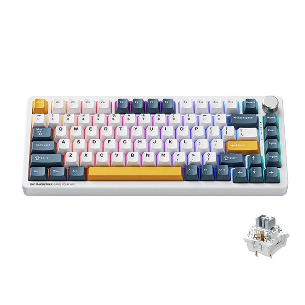 Machenike K600-B82W RGB Hot-Swappable Wireless Mechanical Keyboard - Sliver S... Carousel 1
