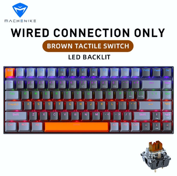 Machenike K500A-B84 LED Hot Swap Wired Mechanical Keyboard Dark Grey - 84 Key... Carousel 2