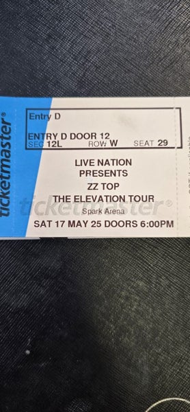 4x Tickets ZZ Top Auckland Carousel 1
