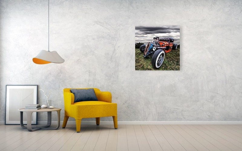 Framed $1 RESERVE 1 Panel Canvas Art Print - Classic Car Carousel 2