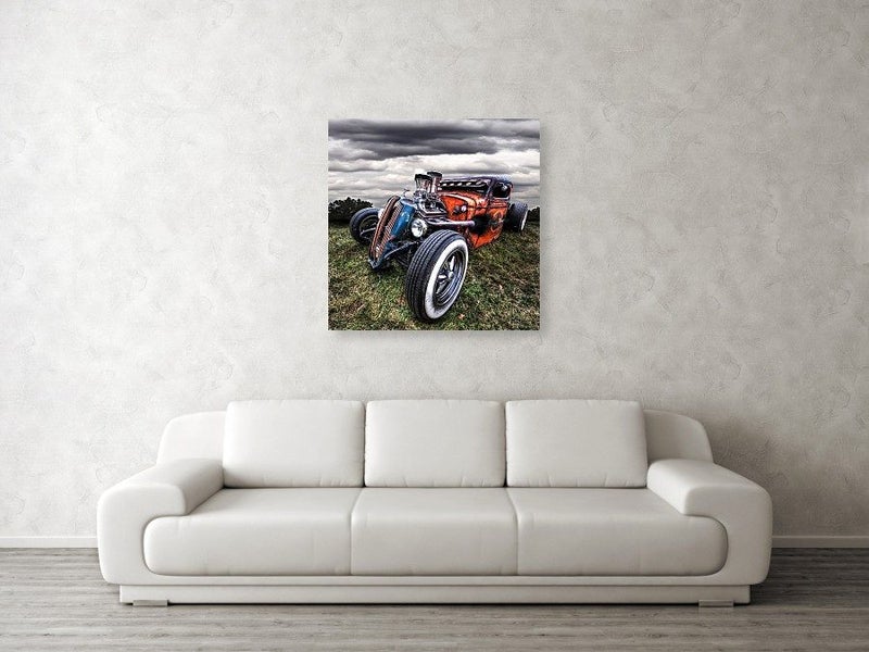 Framed $1 RESERVE 1 Panel Canvas Art Print - Classic Car Carousel 3