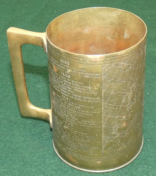 Brass WW2 BEER TANKARD Looks LIKE "Brass Gathered From BATTLEFIELDS of AFRICA" Carousel 1