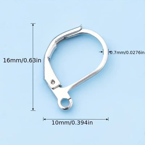 .925 Sterling Silver Lever-back Earring Hooks (50) Carousel 1