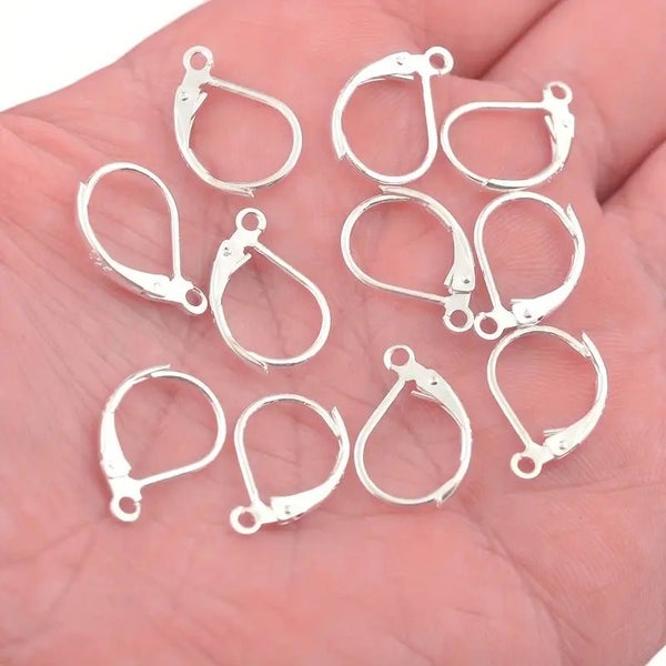 .925 Sterling Silver Lever-back Earring Hooks (50) Carousel 2