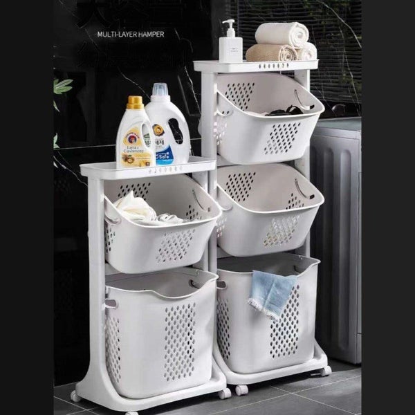 3 Tier Laundry trolley with removable basket Carousel 2