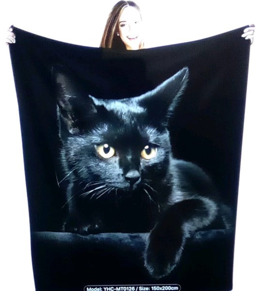 THE CATTAGE - Gorgeous Cozy Large Flannel Cat Blanket Add Cuteness & Warmth Carousel 1