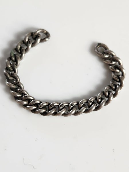 Antique English Sterling chain part lion passant on every link (J) Carousel 2