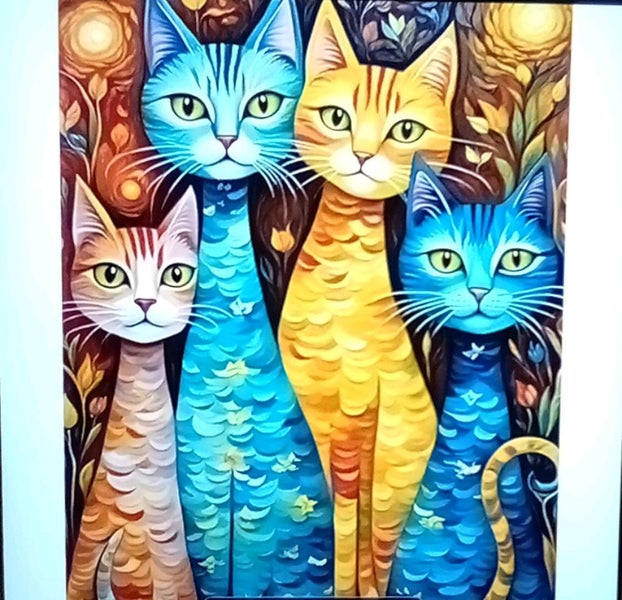 THE CATTAGE-Cute Vibrant Cat Paint By Numbers Mural Perfect For All Ages Carousel 2