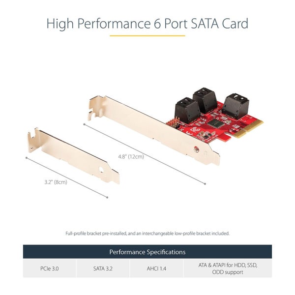 StarTech SATA PCIe Card - 6 Port 6Gbps PCIe SATA Expansion Carousel 2