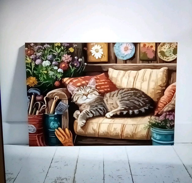 THE CATTAGE - Adorable Cat Paint By Numbers Kit Make Some Beautiful Home Decor Carousel 1