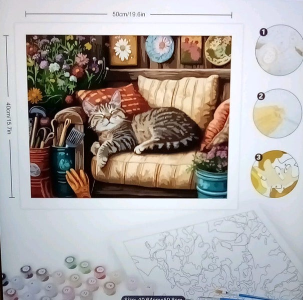 THE CATTAGE - Adorable Cat Paint By Numbers Kit Make Some Beautiful Home Decor Carousel 2