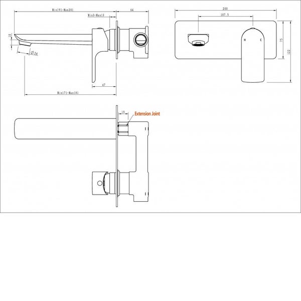 Bathtub/Basin Wall Mixer With Spout Carousel 9