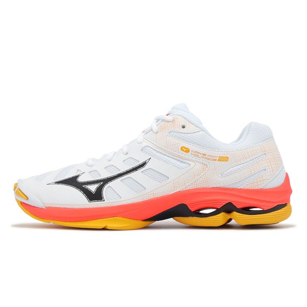 Mizuno Wave Voltage 2 White Orange Men Volleyball Sports Shoes V1GA2460-98 Carousel 1