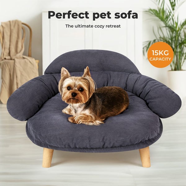 Pawz Elevated Pet Dog Cat Bed Sofa Couch Kitten Lounge Raised Sofa Bed 70cm Carousel 2