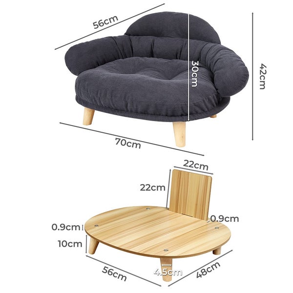 Pawz Elevated Pet Dog Cat Bed Sofa Couch Kitten Lounge Raised Sofa Bed 70cm Carousel 10