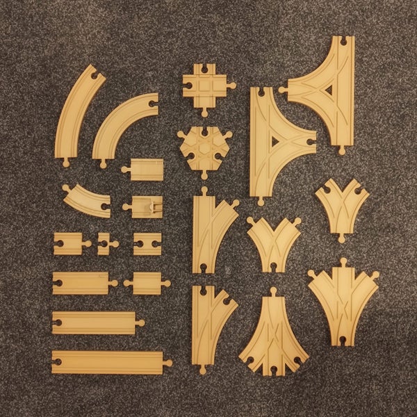 Multi-pack, 5cm Joiners/Straights - Train Tracks, 3D Printed by The Useful Kiwi Carousel 3