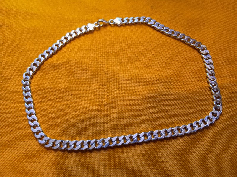 Huge bling sterling silver Cuban link chain Carousel 1