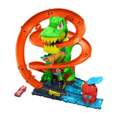 Hot Wheels Toy Car Track Set City T-Rex Blaze Battle Playset for Age4+ Carousel 2