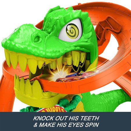 Hot Wheels Toy Car Track Set City T-Rex Blaze Battle Playset for Age4+ Carousel 5
