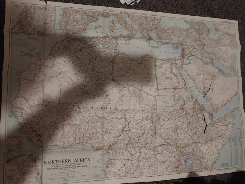 Old National Geographic map of Northern Africa Carousel 1