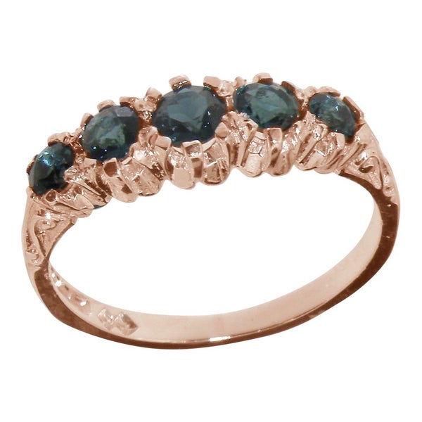 Gold Natural London Blue Topaz Womens Ring - Hallmarked 14k Rose Gold Carousel 1