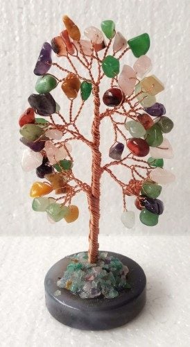 Mixed Gemstone Tree - Agate Base (14cm) Carousel 1
