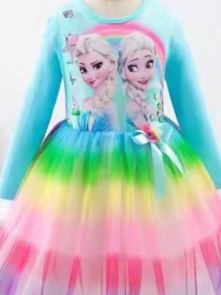 2y 3y 4y 5y 6y Frozen Snow Queen L/S colourful dress Carousel 1