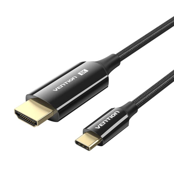 Vention Cotton Braided USB-C to HDMI-A 8K HD Cable 1.8M Black Zinc Alloy Type Carousel 1