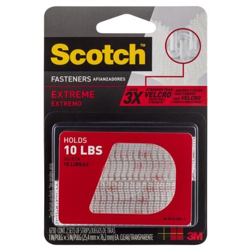 3M Scotch 70006920980 Fastener Extreme - 25x76mm - Clear Pkt/2 [7100064515] Carousel 1