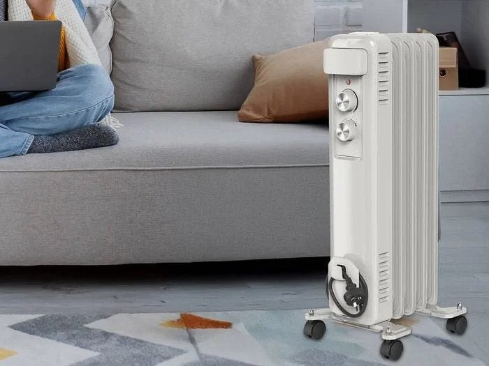 5 Fin Oil Heater Radiator - 1000W Column Heaters - 3 Heat Settings Carousel 6