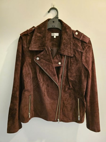 Grace Hill Genuine Suede Leather Jacket - size 20 - new condition - Burgundy Carousel 1