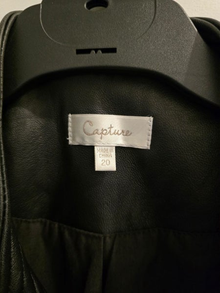 Capture Genuine Suede Leather BikerJacket - size 20 - new condition - Black Carousel 2