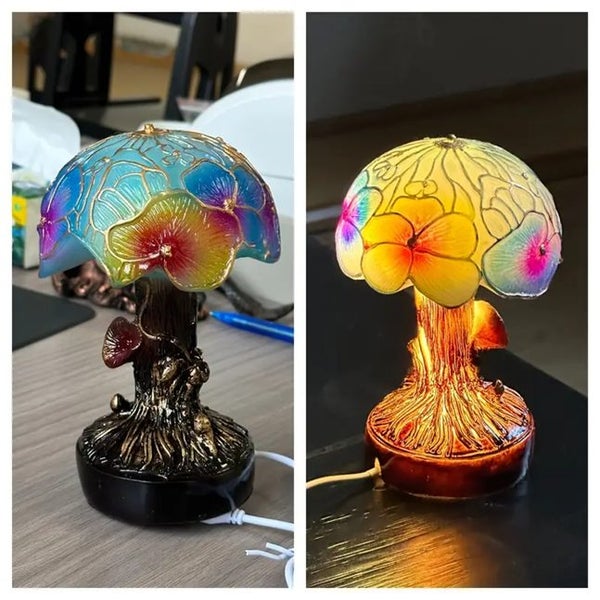 Multi-Colour Plants Themed Table Lamp Carousel 2