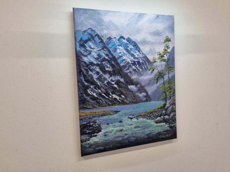 Low Snowfall Fiordland - Caley Hall Fine Art Original Oil Painting Carousel 11