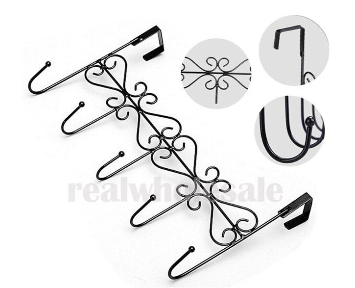 Over Door Hanger with 5 Hooks BLACK Carousel 1