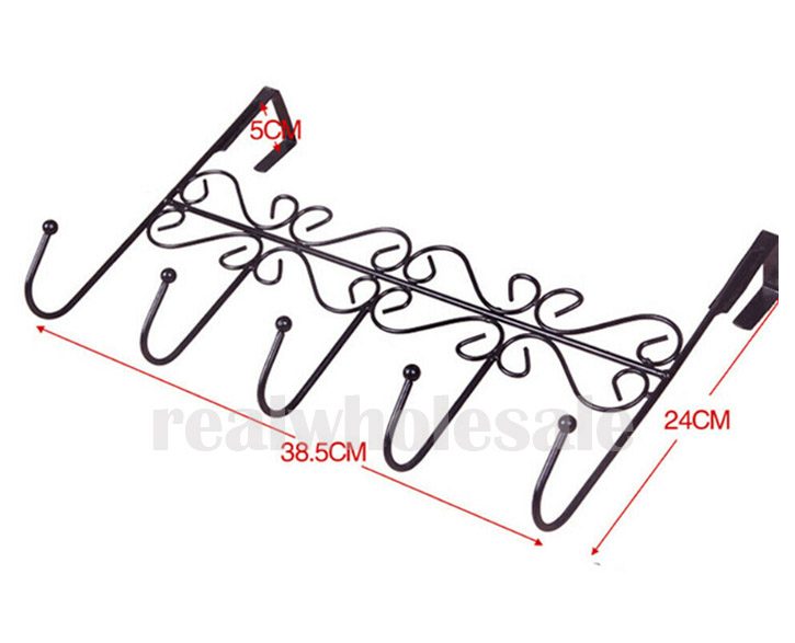 Over Door Hanger with 5 Hooks BLACK Carousel 2