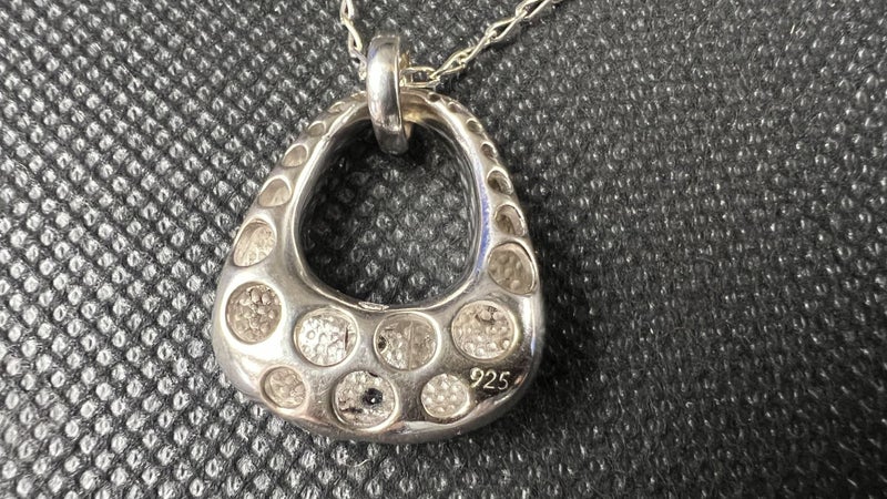 Sterling Silver "Holed Handbag" Pendant on Sterling Silver Chain - Lot E355 Carousel 2