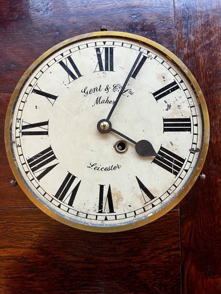 Antique Fusee Chain Drive Wall Clock Movement w Pendulum & Key Carousel 1