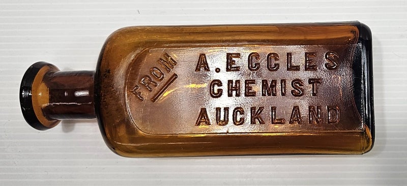 3 x Auckland coloured glass chemist bottles Carousel 2