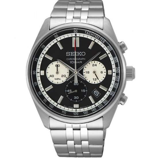 Seiko Chronograph SSB429P1 SSB429 SSB429P Quartz Black Dial Watch Carousel 1