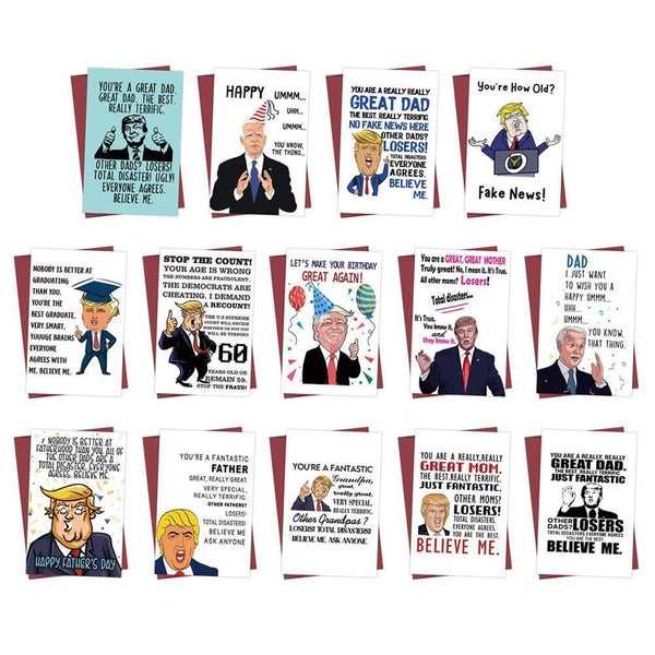 Funny Political Father's Day Card w/ Envelope Cute Birthday Card Gifts Carousel 1