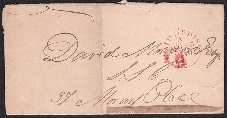 GB SCOTLAND 1840 local Edinburgh cover with High Street receiver Carousel 1
