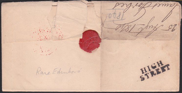 GB SCOTLAND 1840 local Edinburgh cover with High Street receiver Carousel 2