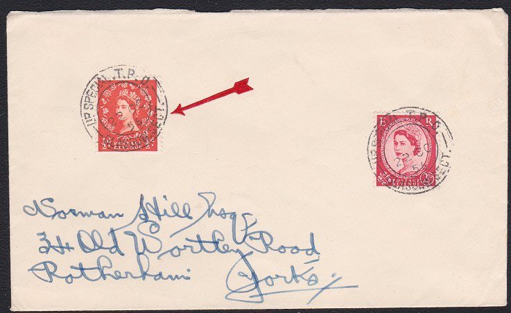 GB 1956 cover with railway UP SPECIAL TPO / GLASGOW SECT cds Carousel 1