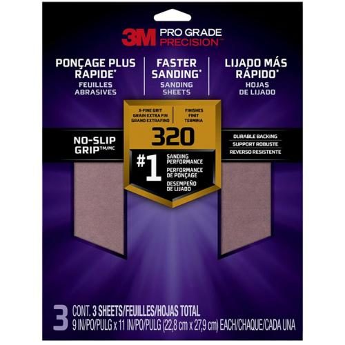 3M 70006976925 Pro Grade Precision Sanding Sheets 26320TRI-3 320 Grit, Pack of Carousel 1