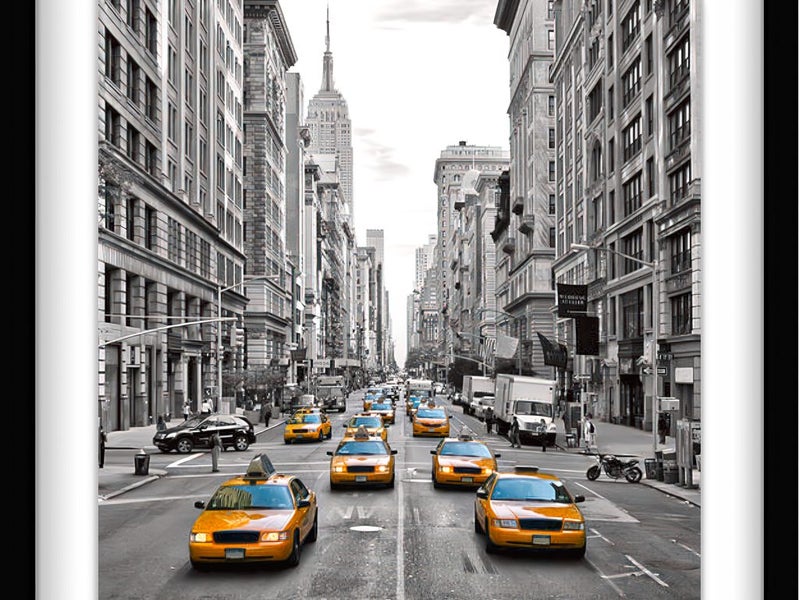 5th Avenue NYC Traffic | B&W Vintage Wall Art | Framed Photo Carousel 1